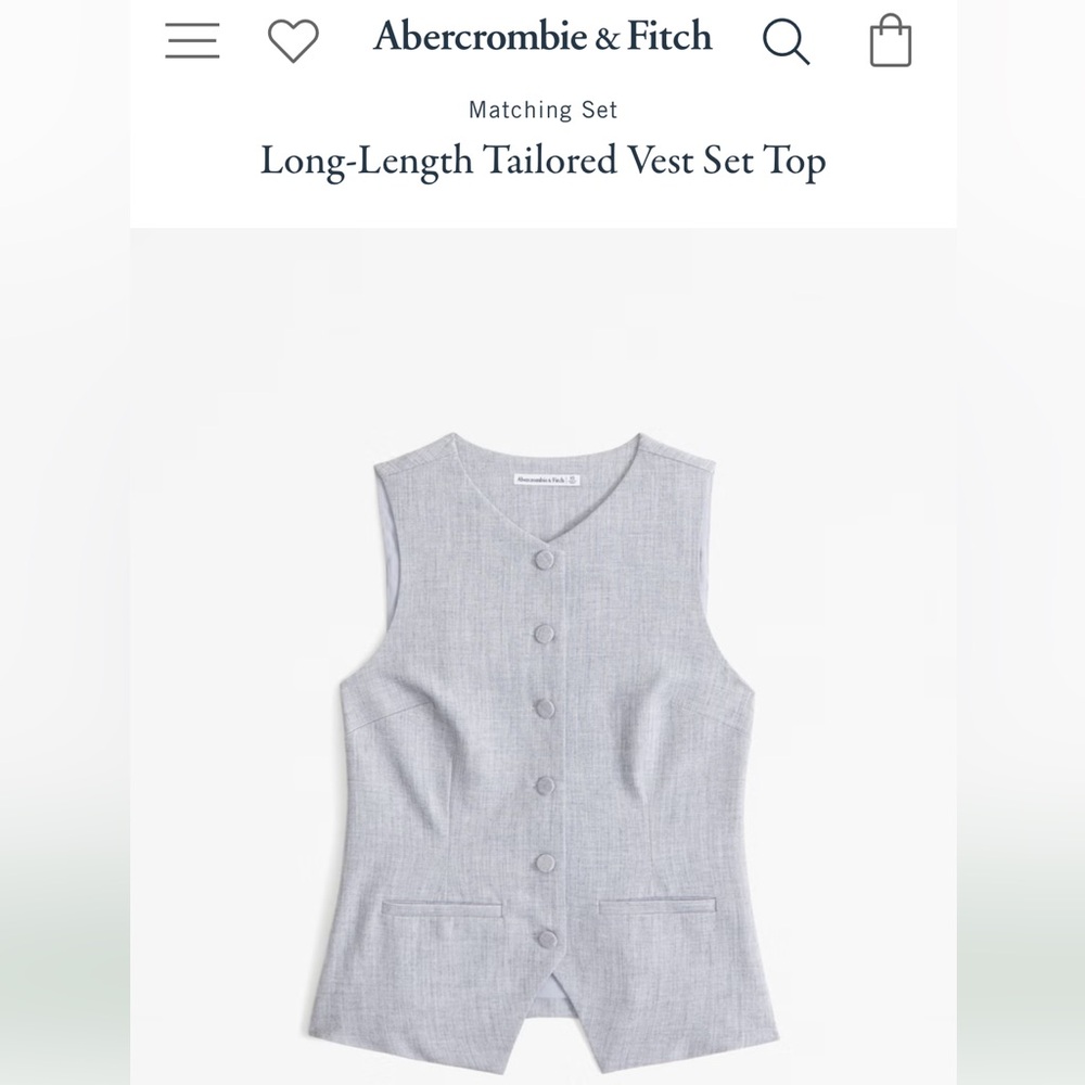 Abercrombie & Fitch Gray Tailored Vest Tank Top